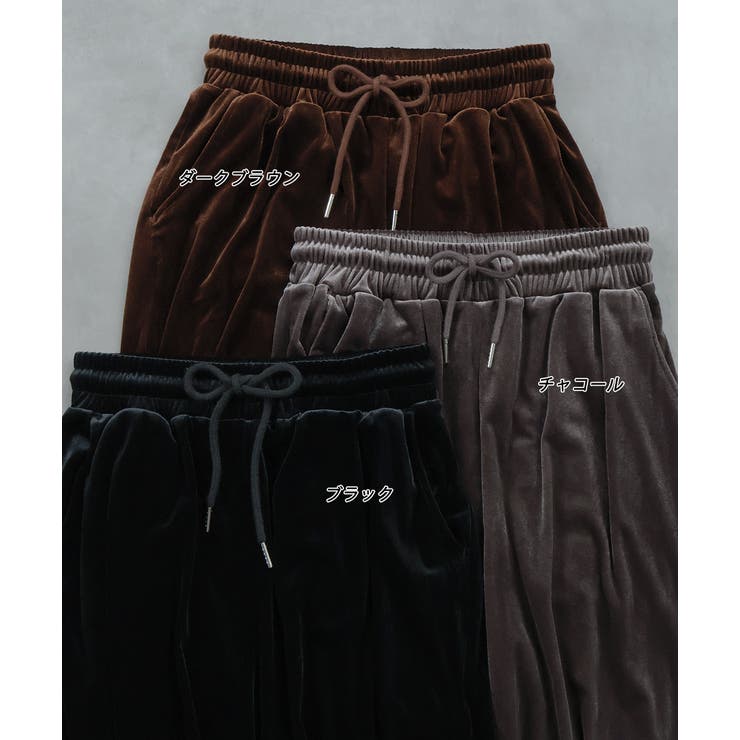 ベロアイージーロングパンツ | ad thie | 詳細画像46 