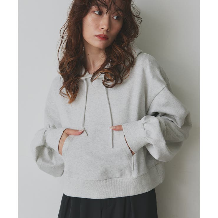 ショート丈スウェットフーディーパーカー | ad thie | 詳細画像11 