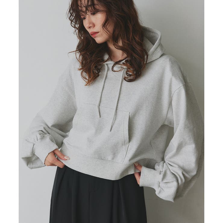 ショート丈スウェットフーディーパーカー | ad thie | 詳細画像13 