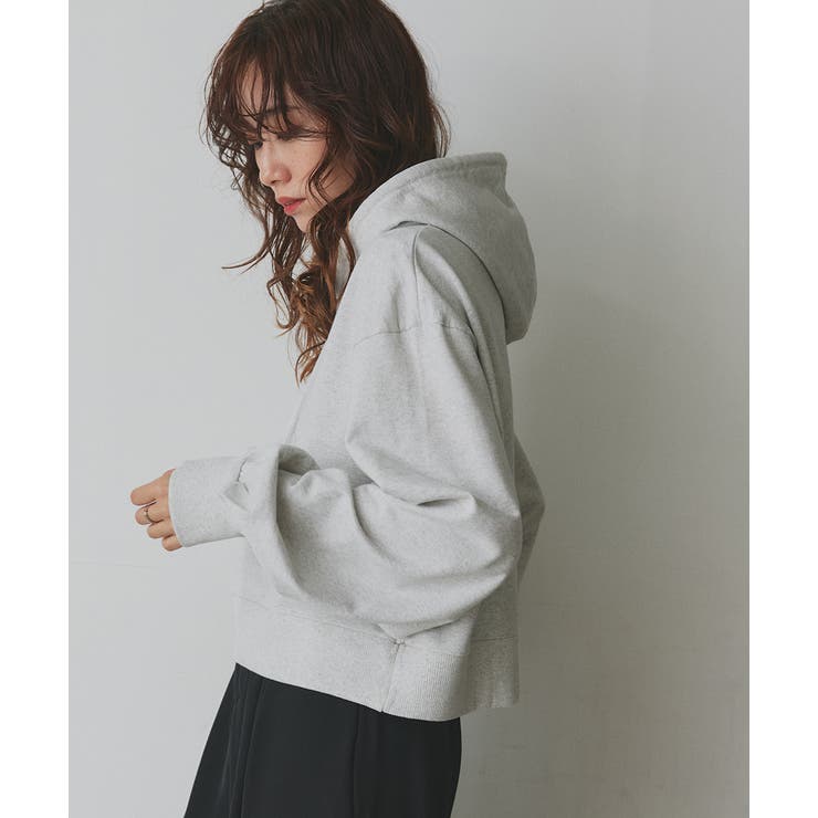 ショート丈スウェットフーディーパーカー | ad thie | 詳細画像15 