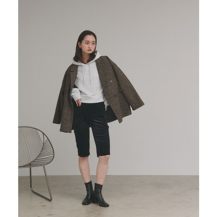 ショート丈スウェットフーディーパーカー | ad thie | 詳細画像2 