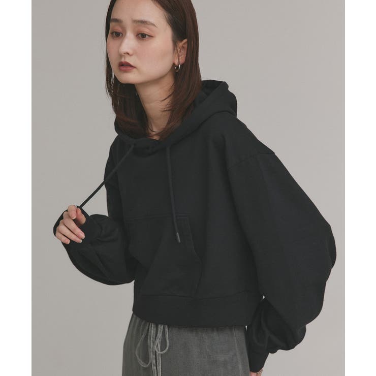 ショート丈スウェットフーディーパーカー | ad thie | 詳細画像22 
