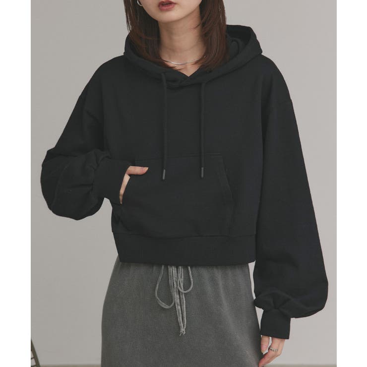 ショート丈スウェットフーディーパーカー | ad thie | 詳細画像23 