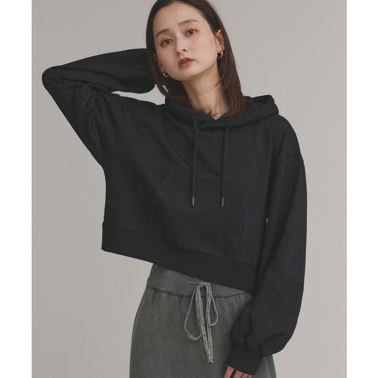 ショート丈スウェットフーディーパーカー | ad thie | 詳細画像24 