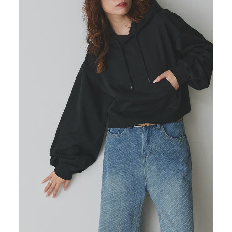 ショート丈スウェットフーディーパーカー | ad thie | 詳細画像30 