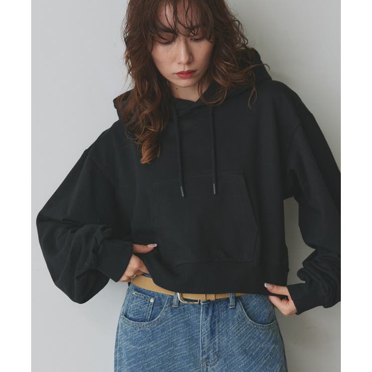 ショート丈スウェットフーディーパーカー | ad thie | 詳細画像31 