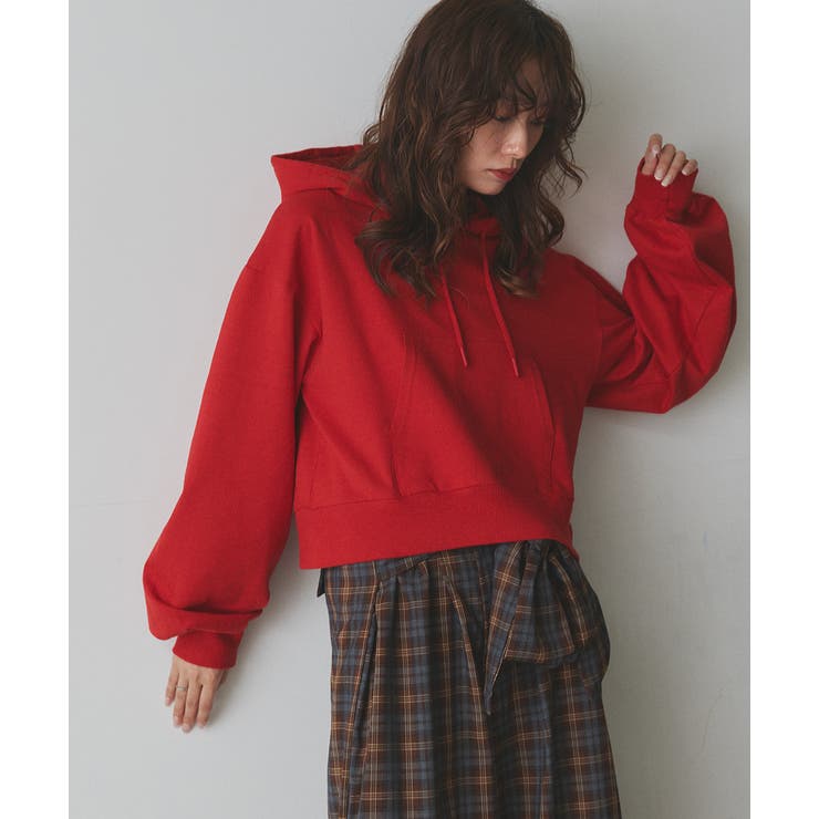 ショート丈スウェットフーディーパーカー | ad thie | 詳細画像40 