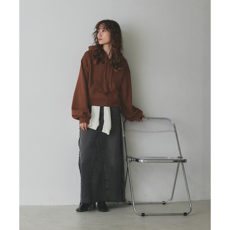 ショート丈スウェットフーディーパーカー | ad thie | 詳細画像42 