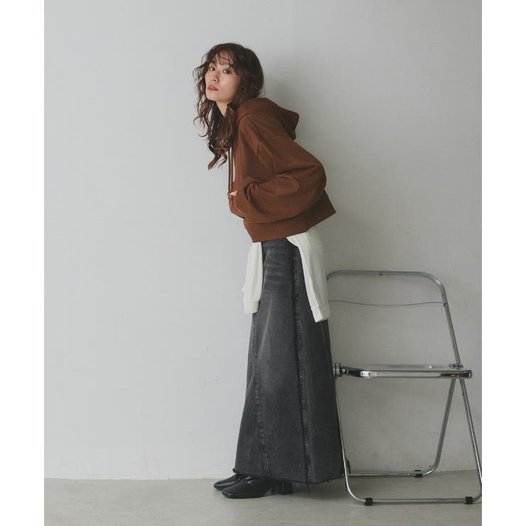 ショート丈スウェットフーディーパーカー | ad thie | 詳細画像43 