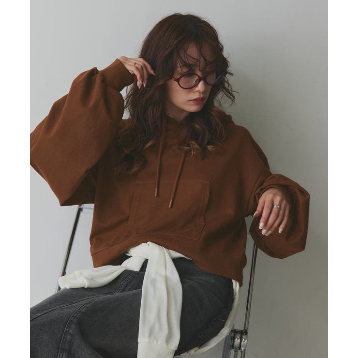 ショート丈スウェットフーディーパーカー | ad thie | 詳細画像47 