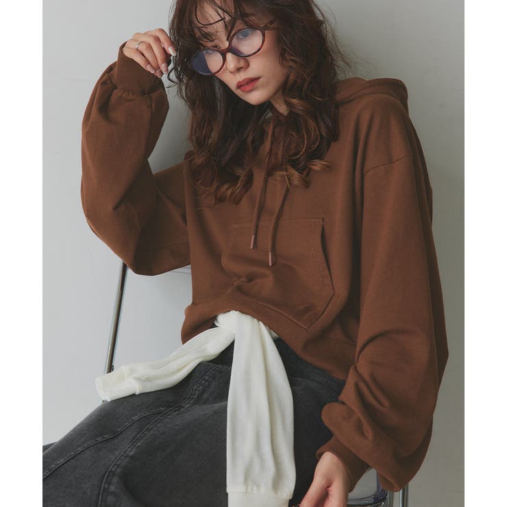 ショート丈スウェットフーディーパーカー | ad thie | 詳細画像48 