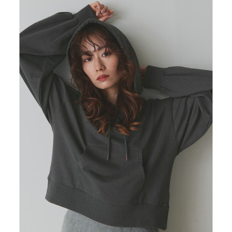 ショート丈スウェットフーディーパーカー | ad thie | 詳細画像52 