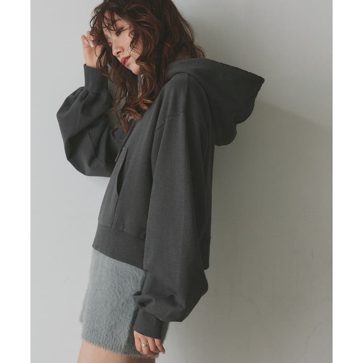 ショート丈スウェットフーディーパーカー | ad thie | 詳細画像53 