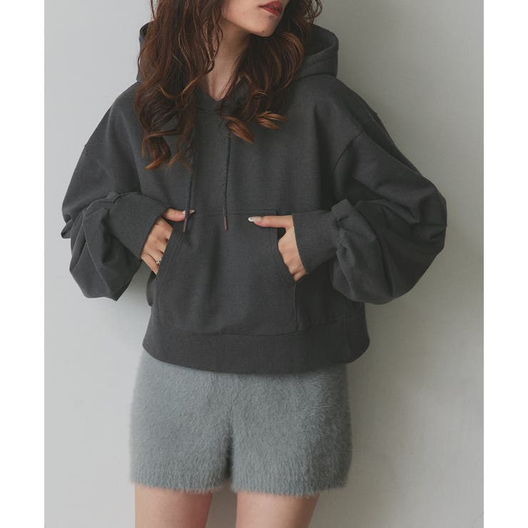 ショート丈スウェットフーディーパーカー | ad thie | 詳細画像54 