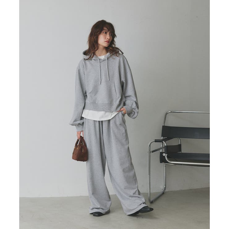 ショート丈スウェットフーディーパーカー | ad thie | 詳細画像58 