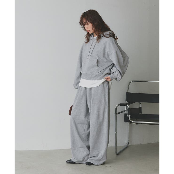 ショート丈スウェットフーディーパーカー | ad thie | 詳細画像59 