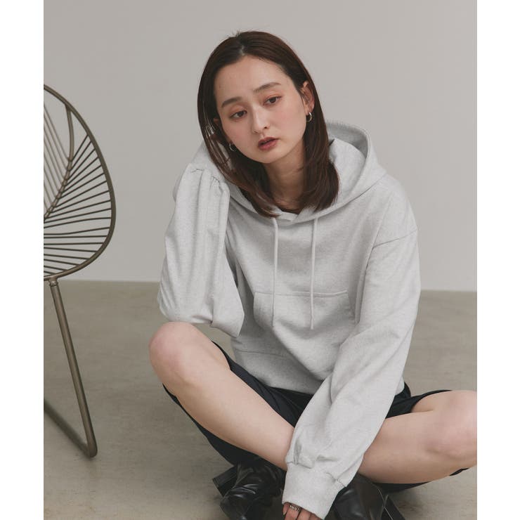 ショート丈スウェットフーディーパーカー | ad thie | 詳細画像6 