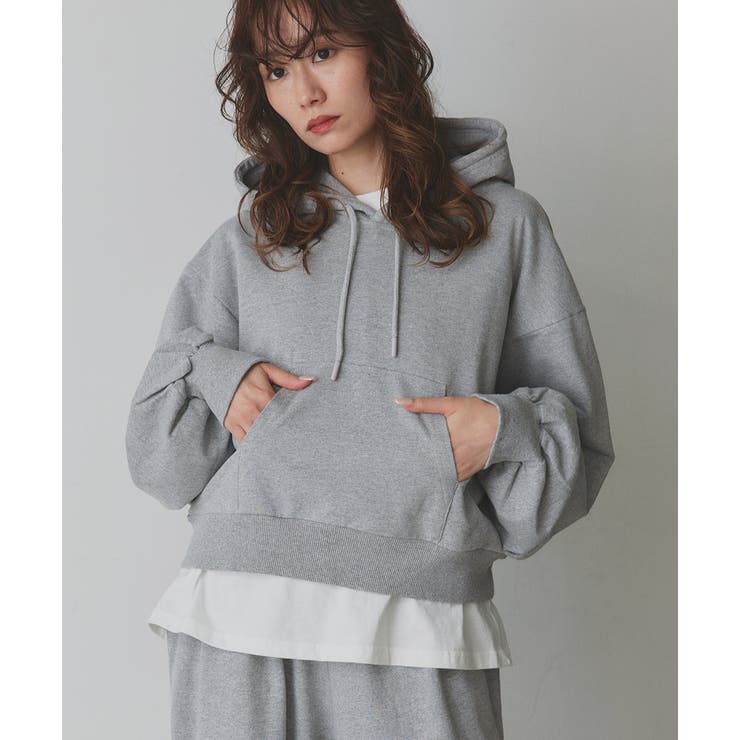 ショート丈スウェットフーディーパーカー | ad thie | 詳細画像61 