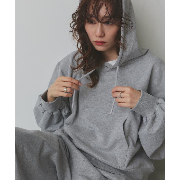 ショート丈スウェットフーディーパーカー | ad thie | 詳細画像67 