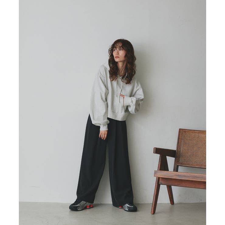 ショート丈スウェットフーディーパーカー | ad thie | 詳細画像8 