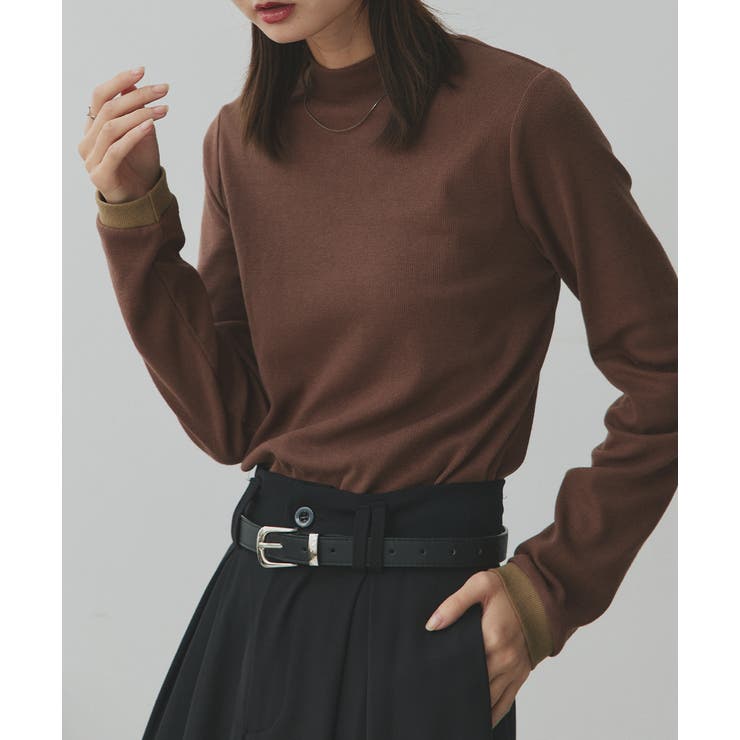 【2025AW新作】配色アソートスリーブハイネックトップス | ad thie | 詳細画像74 