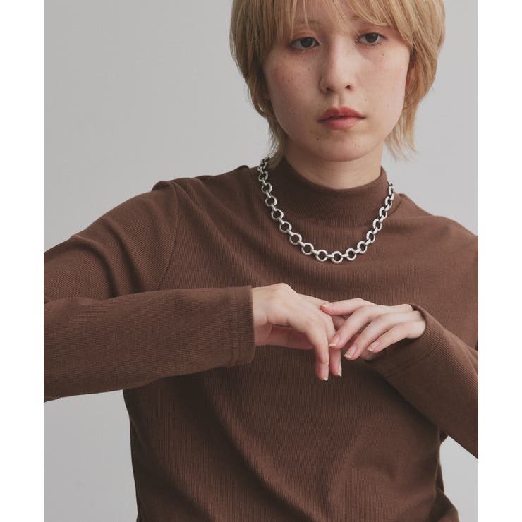 ブラウン | 【2025AW新作】配色アソートスリーブハイネックトップス | ad thie