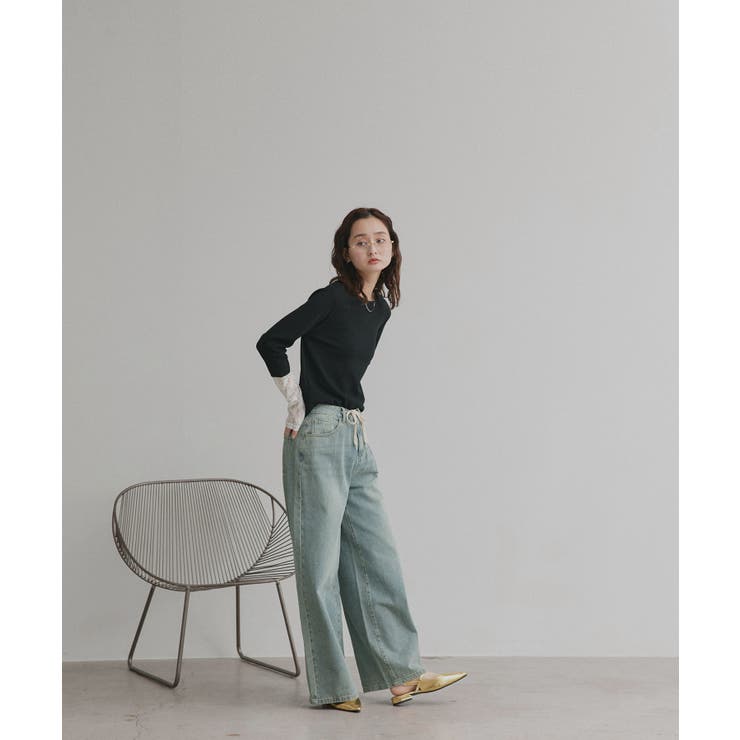 袖切替ラメシアー レースアソートトップス | ad thie | 詳細画像13 