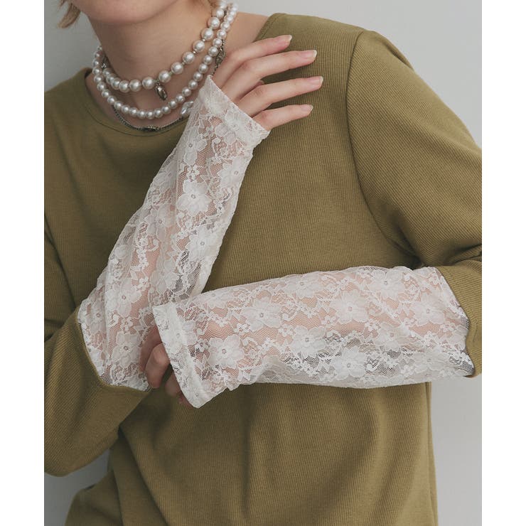 袖切替ラメシアー レースアソートトップス | ad thie | 詳細画像46 