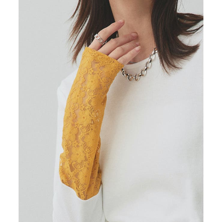 袖切替ラメシアー レースアソートトップス | ad thie | 詳細画像49 