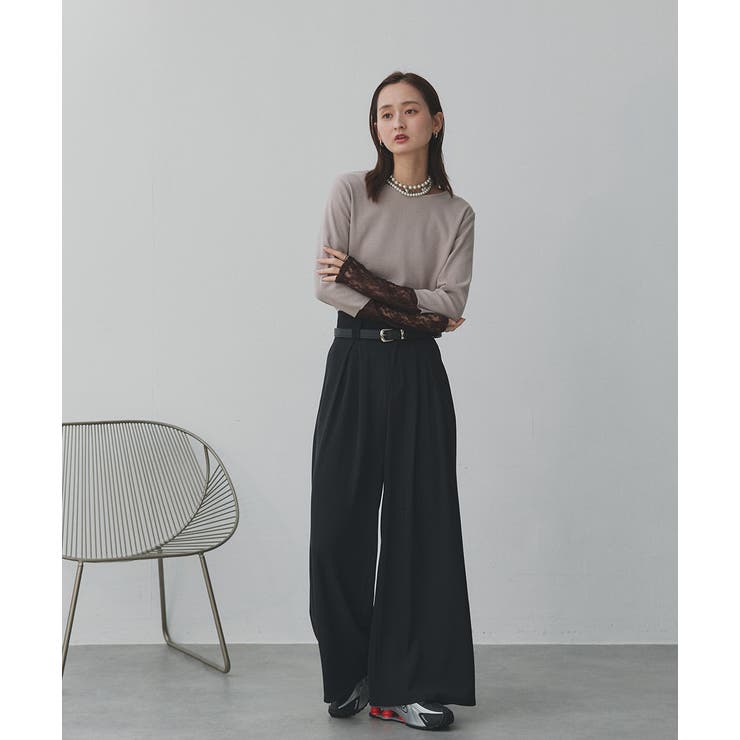 袖切替ラメシアー レースアソートトップス | ad thie | 詳細画像52 