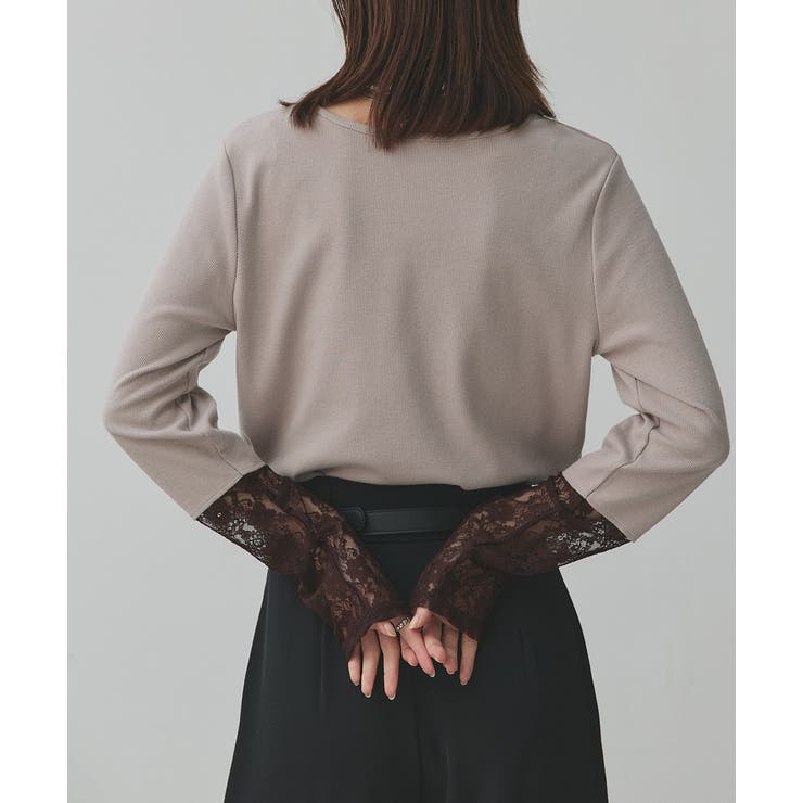 袖切替ラメシアー レースアソートトップス | ad thie | 詳細画像53 