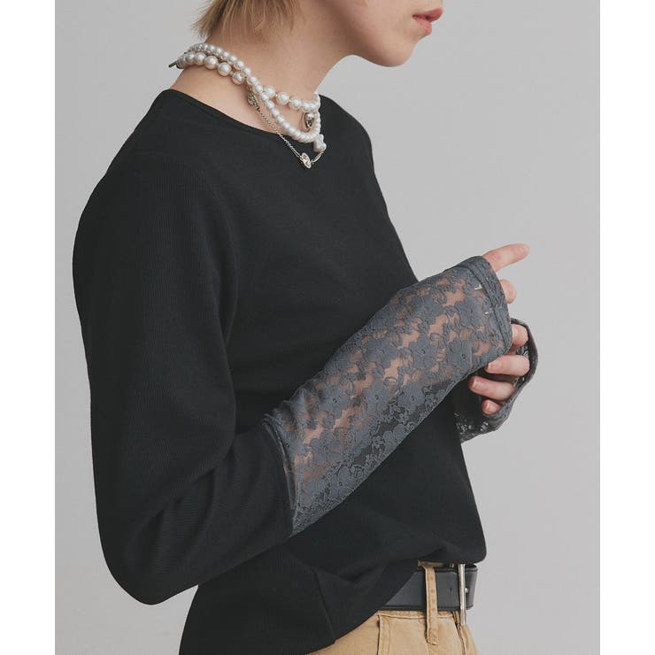 袖切替ラメシアー レースアソートトップス | ad thie | 詳細画像58 