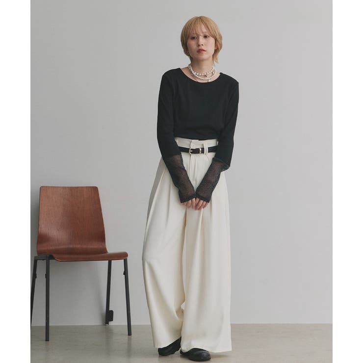 袖切替ラメシアー レースアソートトップス | ad thie | 詳細画像71 