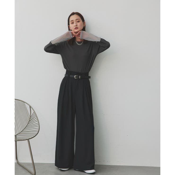 袖切替ラメシアー レースアソートトップス | ad thie | 詳細画像78 