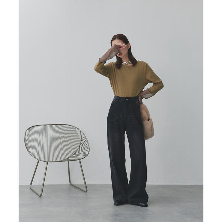 袖切替ラメシアー レースアソートトップス | ad thie | 詳細画像84 