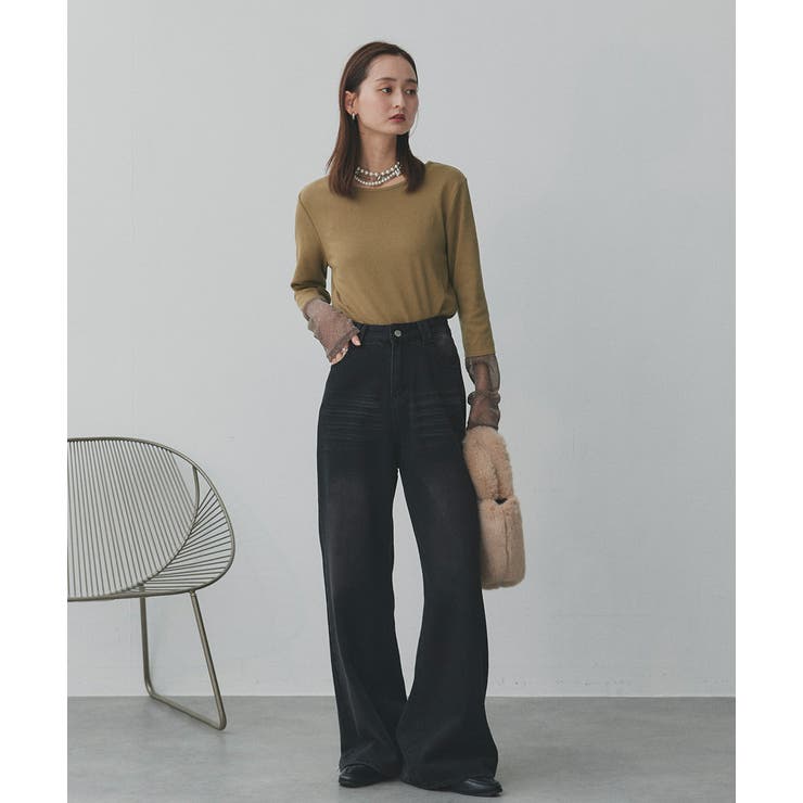 袖切替ラメシアー レースアソートトップス | ad thie | 詳細画像85 