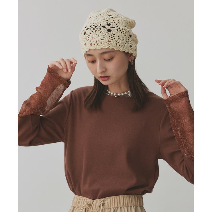 袖切替ラメシアー レースアソートトップス | ad thie | 詳細画像89 