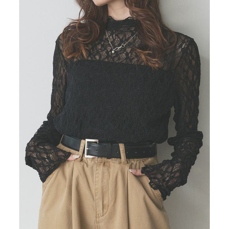 プチハイネックレーストップス | ad thie | 詳細画像10 