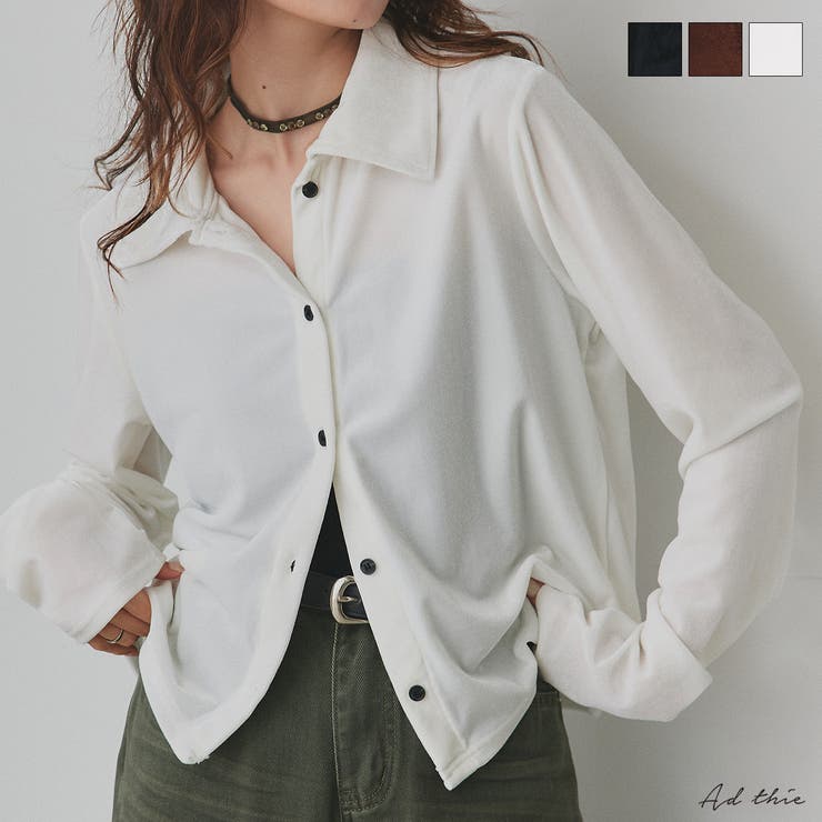 コンパクトベロアシャツ | ad thie | 詳細画像1 