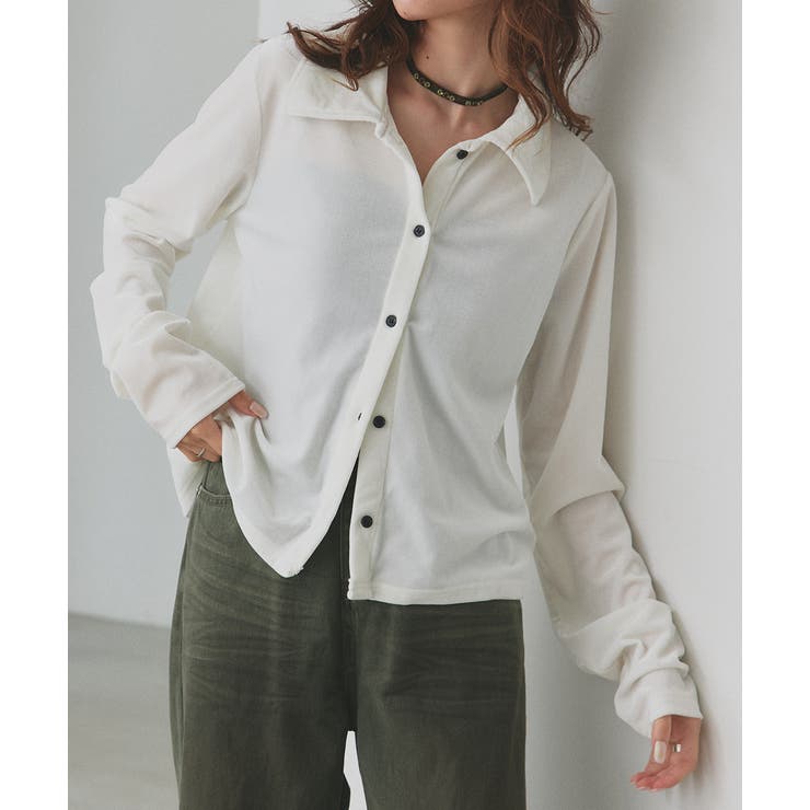 コンパクトベロアシャツ | ad thie | 詳細画像5 