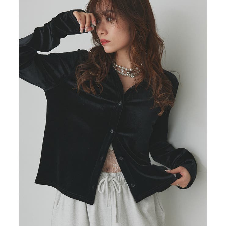 2025AW新作】コンパクトベロアシャツ[品番：ADEW0005046]｜ad thie