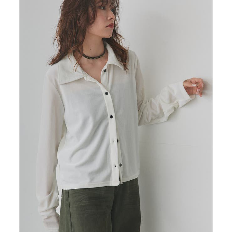 コンパクトベロアシャツ | ad thie | 詳細画像7 