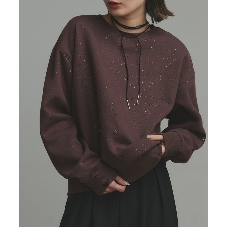 ブラウン | 【2025AW新作】裏起毛ラメプルオーバー | ad thie