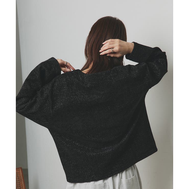 【2025AW新作】ラメモールVネックプルオーバー | ad thie | 詳細画像10 