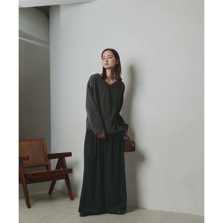 【2025AW新作】ラメモールVネックプルオーバー | ad thie | 詳細画像12 