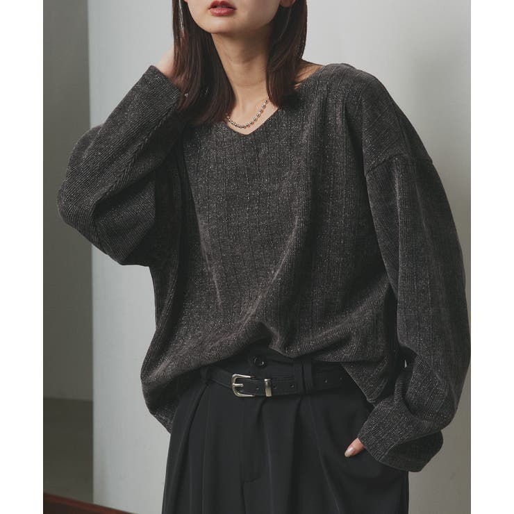 【2025AW新作】ラメモールVネックプルオーバー | ad thie | 詳細画像15 