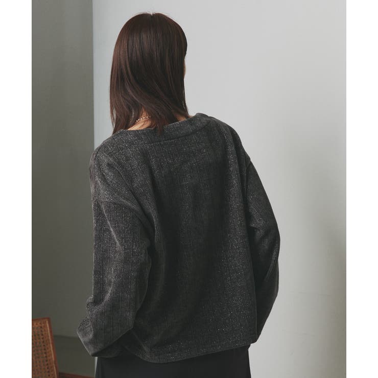 【2025AW新作】ラメモールVネックプルオーバー | ad thie | 詳細画像18 