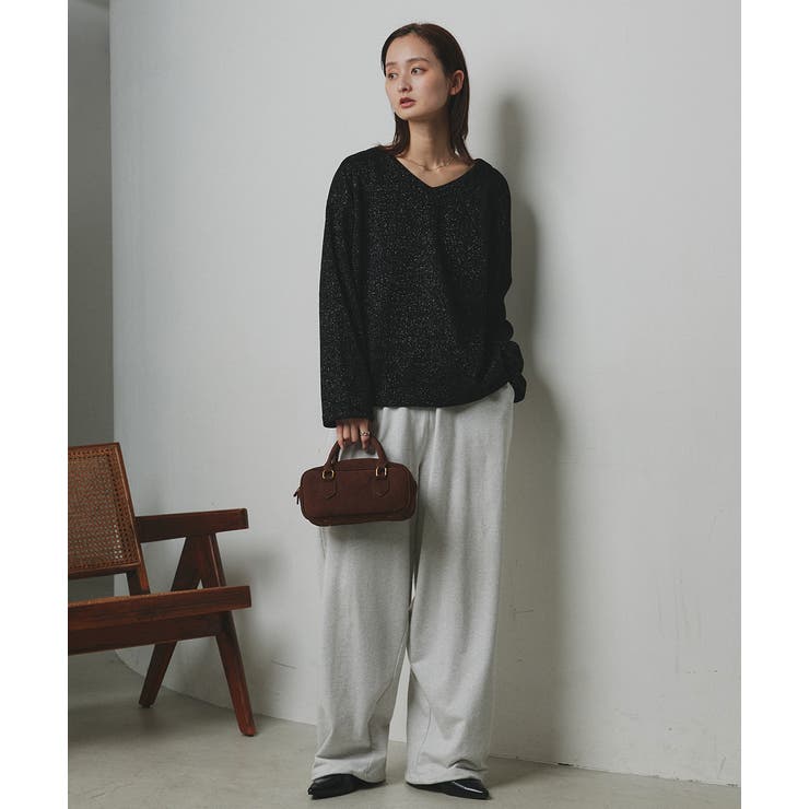 【2025AW新作】ラメモールVネックプルオーバー | ad thie | 詳細画像2 