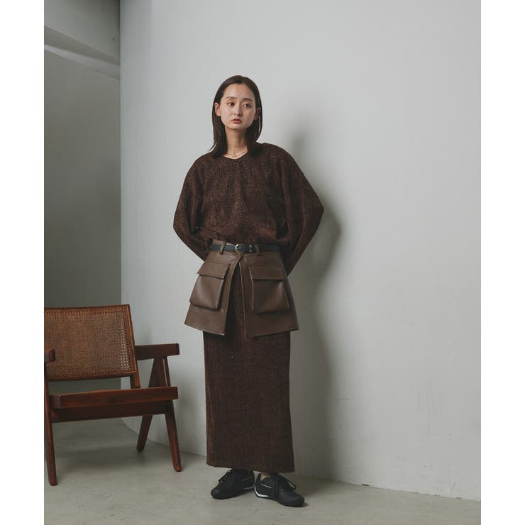 【2025AW新作】ラメモールVネックプルオーバー | ad thie | 詳細画像20 