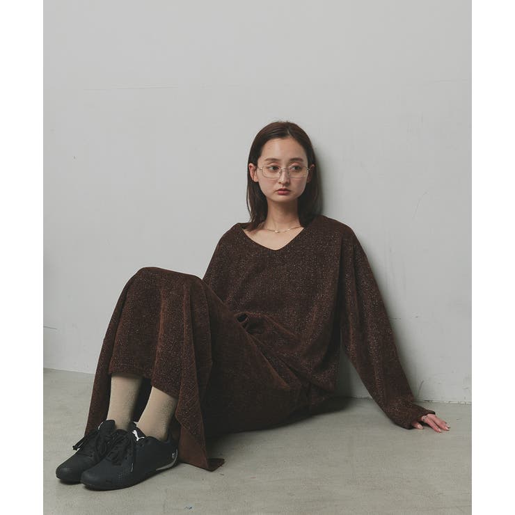 【2025AW新作】ラメモールVネックプルオーバー | ad thie | 詳細画像27 